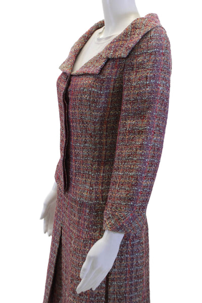 Douglas Hannant Womens Woven Collared Skirt Suit Multicolor Size 8 4