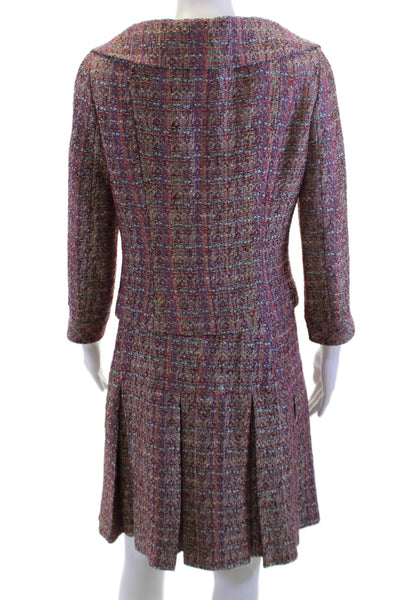 Douglas Hannant Womens Woven Collared Skirt Suit Multicolor Size 8 4