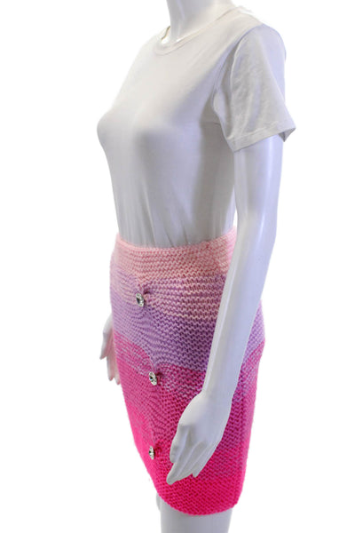 Germanier Womens Pink Cotton Blend Mini Straight Pencil Skirt Size M