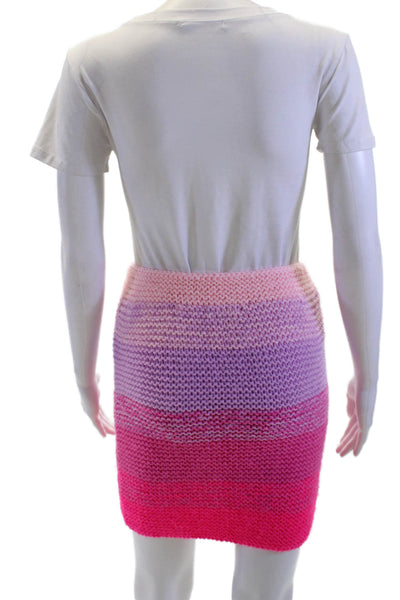 Germanier Womens Pink Cotton Blend Mini Straight Pencil Skirt Size M