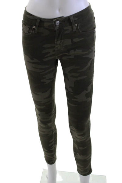 Levi Strauss & Co Women Skinny Ankle Jeans Green Camouflage Size 25