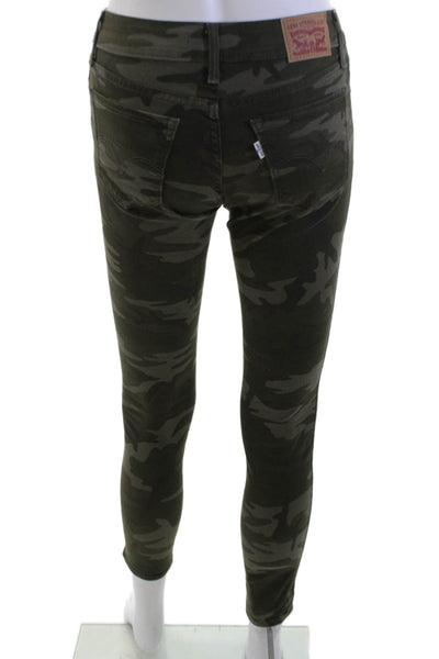 Levi Strauss & Co Women Skinny Ankle Jeans Green Camouflage Size 25