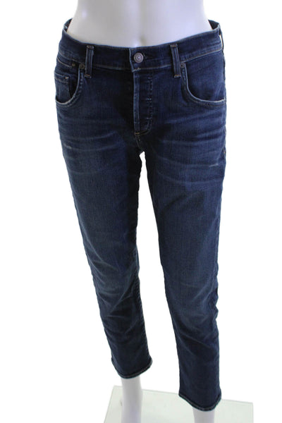 Citizens of Humanity Womens Tapered Blue Denim Jeans Button Mid Rise Size 24
