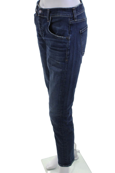 Citizens of Humanity Womens Tapered Blue Denim Jeans Button Mid Rise Size 24
