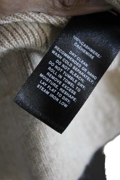 Lafayette 148 New York Women Beige Cashmere Turtleneck Pullover Size XS