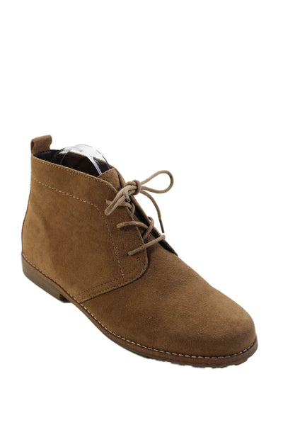 White Mountain Womens Lace Up Lined Rounded Toe Booties Tan Size 9
