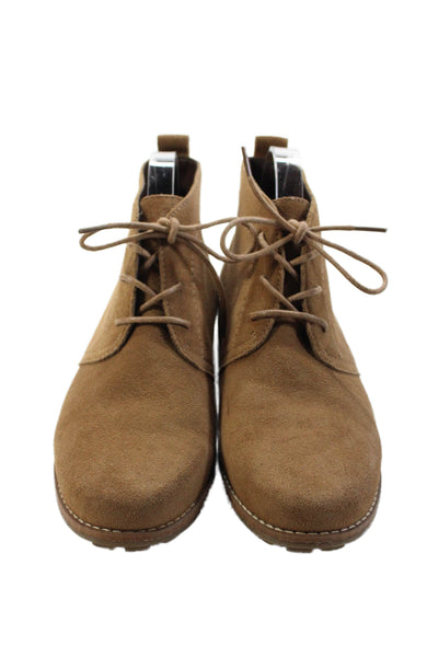 White Mountain Womens Lace Up Lined Rounded Toe Booties Tan Size 9