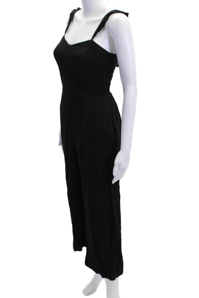 Intermix Womens Jumpsuit Romper Black Sweetheart Linen Viscose Sleeveless Size 2