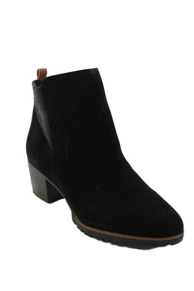 Dr. Scholl's Womens Suede Textured Lined Block Booties Black Size 9