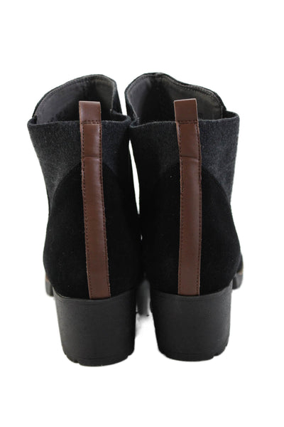 Dr. Scholl's Womens Suede Textured Lined Block Booties Black Size 9