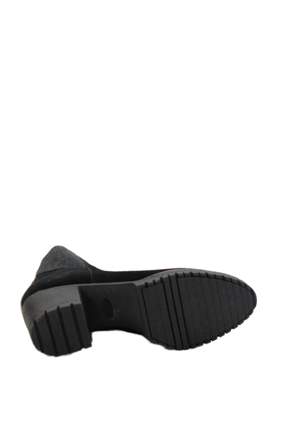 Dr. Scholl's Womens Suede Textured Lined Block Booties Black Size 9