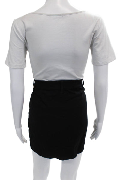Eileen Fisher Womens Black Mini Pencil Skirt Short Straight Size 8