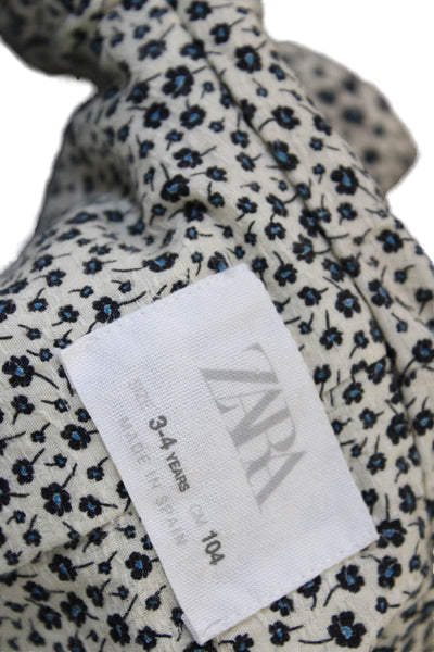 Zara Childrens Girls Hooded Button Down Coat Beige Size 3-4
