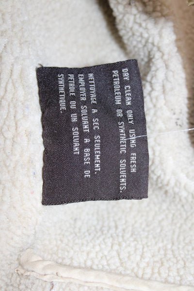 Marc New York Women Brown Toggle Coat Long Sleeve Solid Polyester Size S