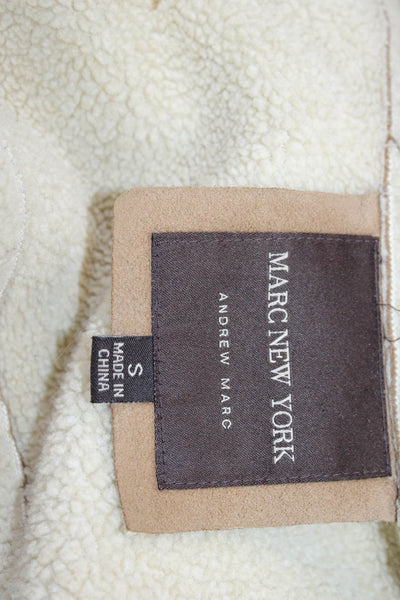 Marc New York Women Brown Toggle Coat Long Sleeve Solid Polyester Size S