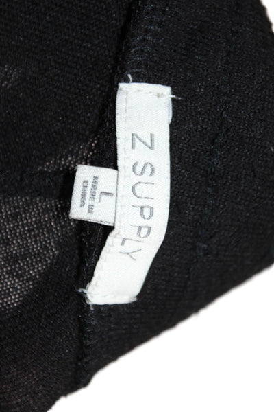 Z Supply Womens Black Jogger Sweatpants Drawstring Rayon Blend Size L