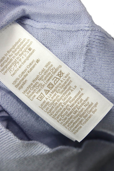 J Crew Women Cropped V-Neck Sleeveless Button Up Top Light Blue Cotton Size XS