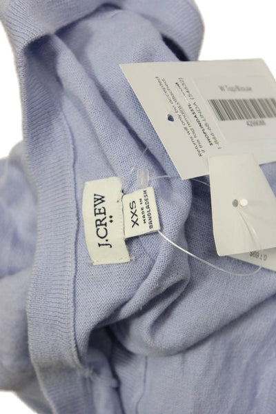 J Crew Women Cropped V-Neck Sleeveless Button Up Top Light Blue Cotton Size XS