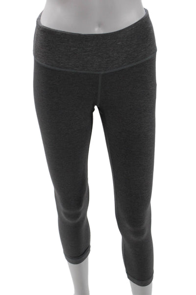 Lululemon Womens Cropped Capri Leggings Dark Gray Nylon Blend Size 6
