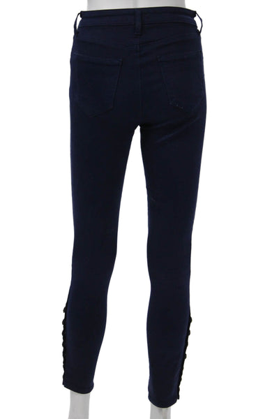 L'Agence Women Ankle Skinny Jeans Dark Blue Mid Rise Size 25