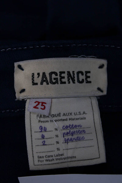 L'Agence Women Ankle Skinny Jeans Dark Blue Mid Rise Size 25
