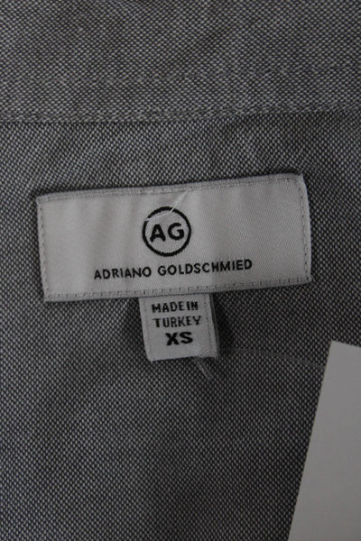 AG Adriano Goldschmied Cotton Collar Sleeve Button-Down Shirt Gray Size XS