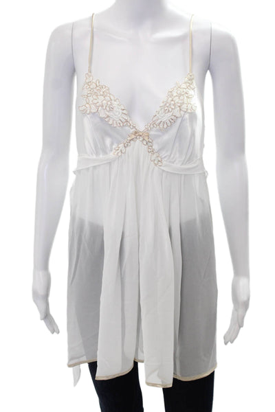 In Bloom by Jonquil Women Sleep Dress White Spaghetti Strap V Neck Size M