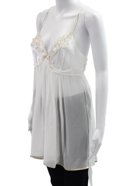 In Bloom by Jonquil Women Sleep Dress White Spaghetti Strap V Neck Size M