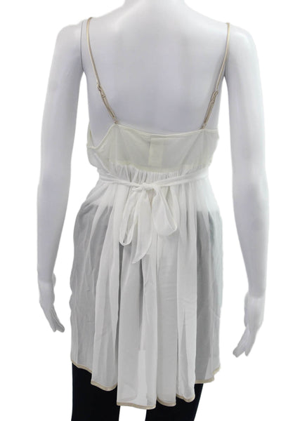 In Bloom by Jonquil Women Sleep Dress White Spaghetti Strap V Neck Size M