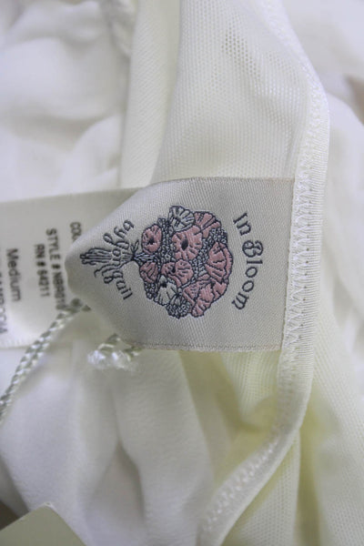 In Bloom by Jonquil Women Sleep Dress White Spaghetti Strap V Neck Size M