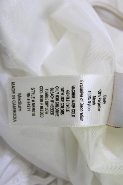 In Bloom by Jonquil Women Sleep Dress White Spaghetti Strap V Neck Size M