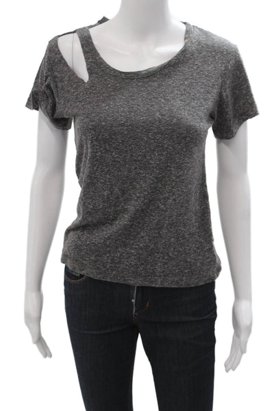 LNA Womens Basic Jersey Short Sleeve Dark Gray T-Shirt Size XS