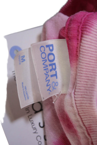 Port and Company Womens Pink 100% Cotton Crew Neck Basic T-Shirt Size M