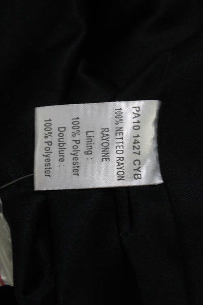 Parker Women Sleeveless High Neck Geometric Netted Rayon Tunic Black Size S