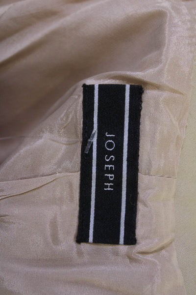Joseph Women Beige Collared Button Blazer Long Sleeve Cotton Stretch Size 40