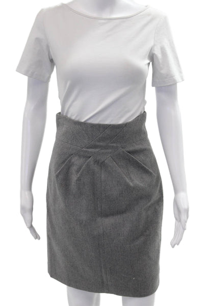 Robert Rodriguez Womens Gray Straight Pencil Skirt Wool Viscose Size 2
