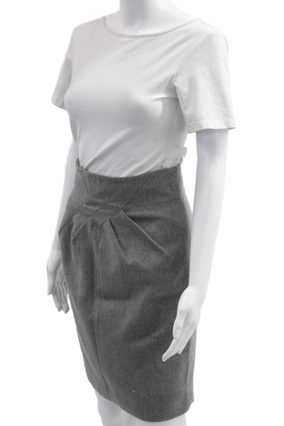 Robert Rodriguez Womens Gray Straight Pencil Skirt Wool Viscose Size 2