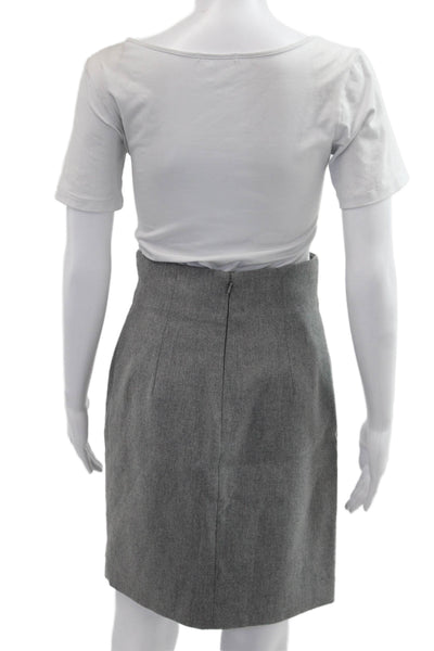 Robert Rodriguez Womens Gray Straight Pencil Skirt Wool Viscose Size 2