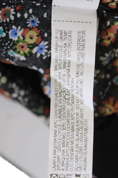 Zara Basic Women A-Line Mini Floral VNeck Long Sleeve Dress Multicolor Size M