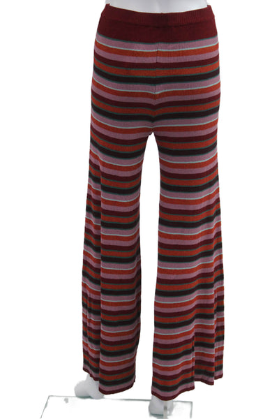 Zara Knit Womens Black Striped Bohemian Pants Size S