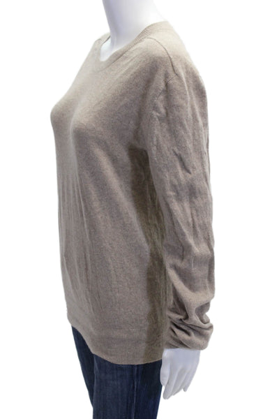 Active Cashmere Womens Pullover Sweater Beige Crew Neck Longsleeve Size S
