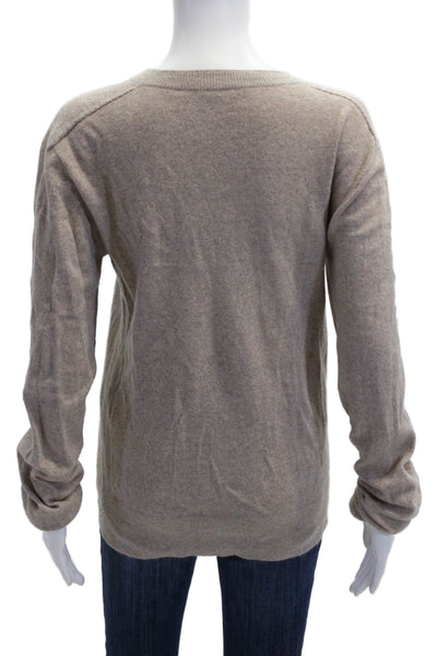 Active Cashmere Womens Pullover Sweater Beige Crew Neck Longsleeve Size S