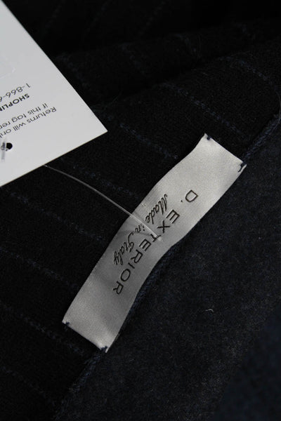 D Exterior Womens Overcoat Dark Blue Collared Button 95% Wool Size XS