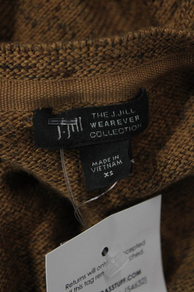 J Jill Unisex Brown Pullover Sweater Crew Neck Long Sleeve Size XS