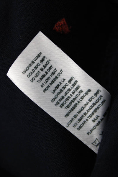 Sundry Womens Dark Blue Collared Cotton Button Up Long Sleeve Heart Top Size 0