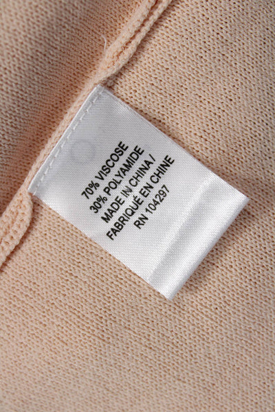 Milly Womens Basic Sleeveless Tank Beige Crew Neck Petite Size S