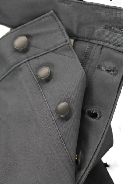 Club Monaco Men Dark Gray Chinos Cotton Spandex Button Solid Classic Size 33