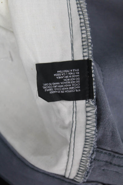 Club Monaco Men Dark Gray Chinos Cotton Spandex Button Solid Classic Size 33