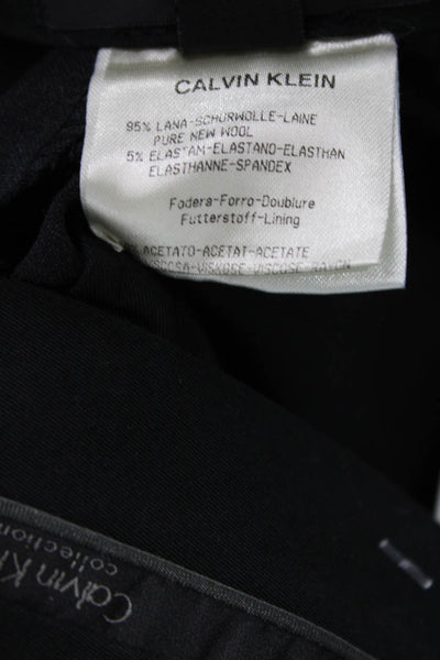 Calvin Klein Collection Mens Dress Pants Black Wool Blend Size 50