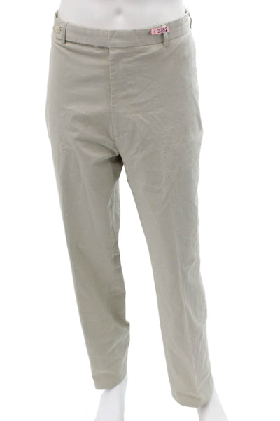 Donna Karan Signature Unisex Chinos Khakis Dress Pants Beige Button Size 36